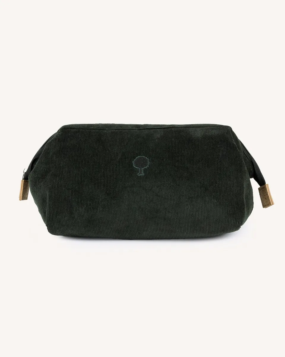 faguo-washbag-trousse-de-toilette-velours-vert-fonc-3-7l image 1