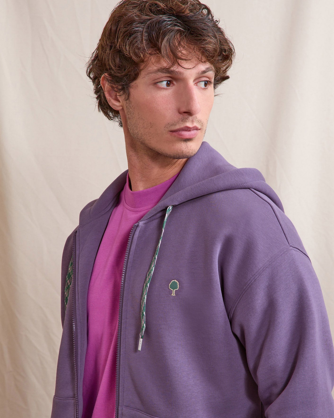 faguo-mesnil-os-sweat-zipp-capuche-violet-homme image 3
