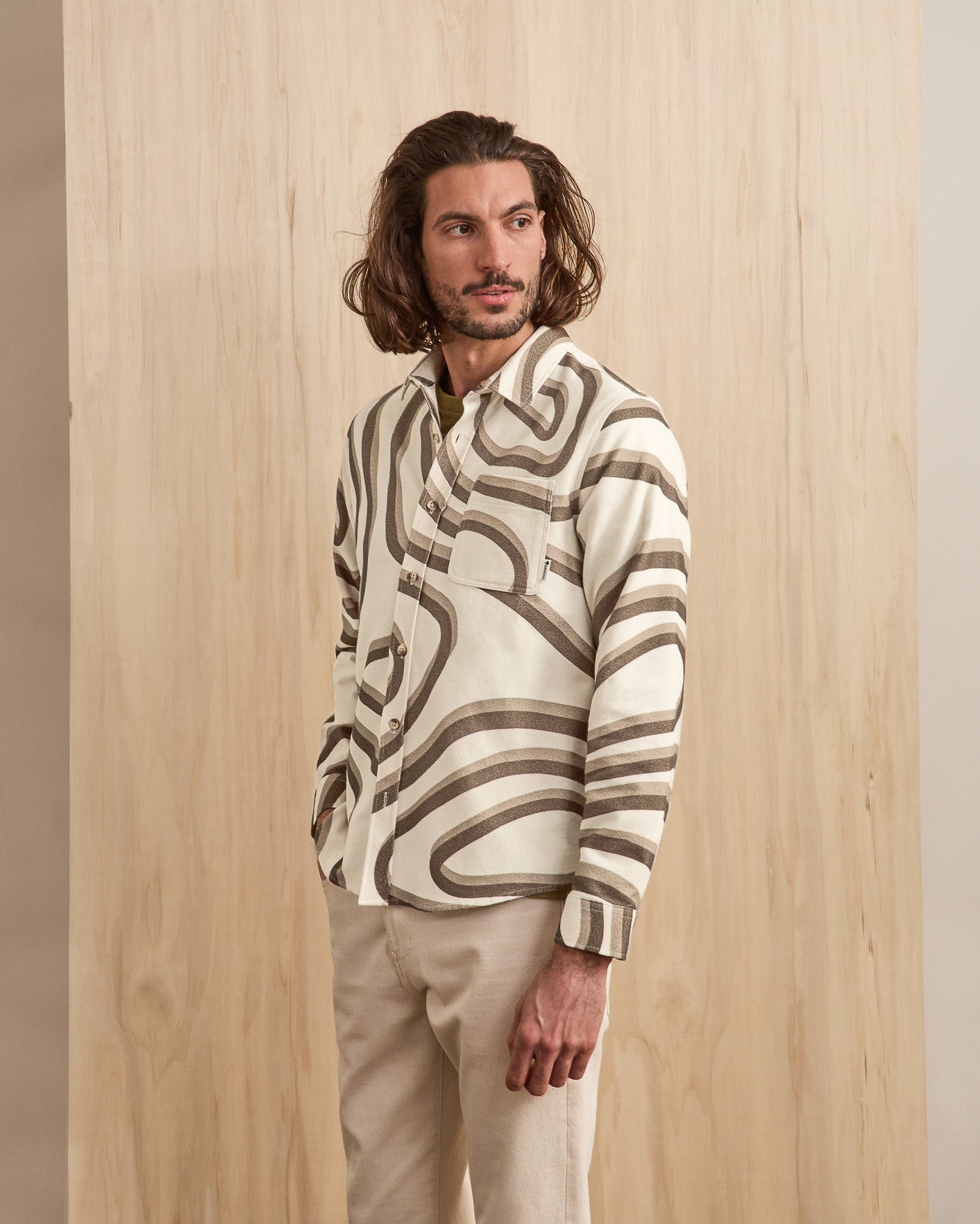 faguo-signy-surchemise-homme-beige-et-camel image 1