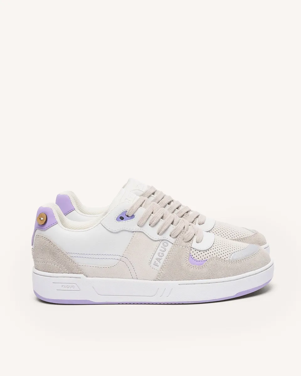 faguo-ceiba-baskets-blanches-violet-clair-cuir image 1