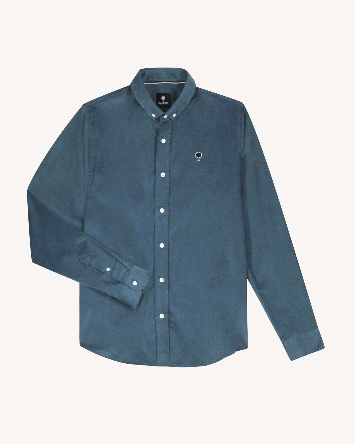 faguo-ivoy-chemise-homme-bleu-velours-milleraies image 2