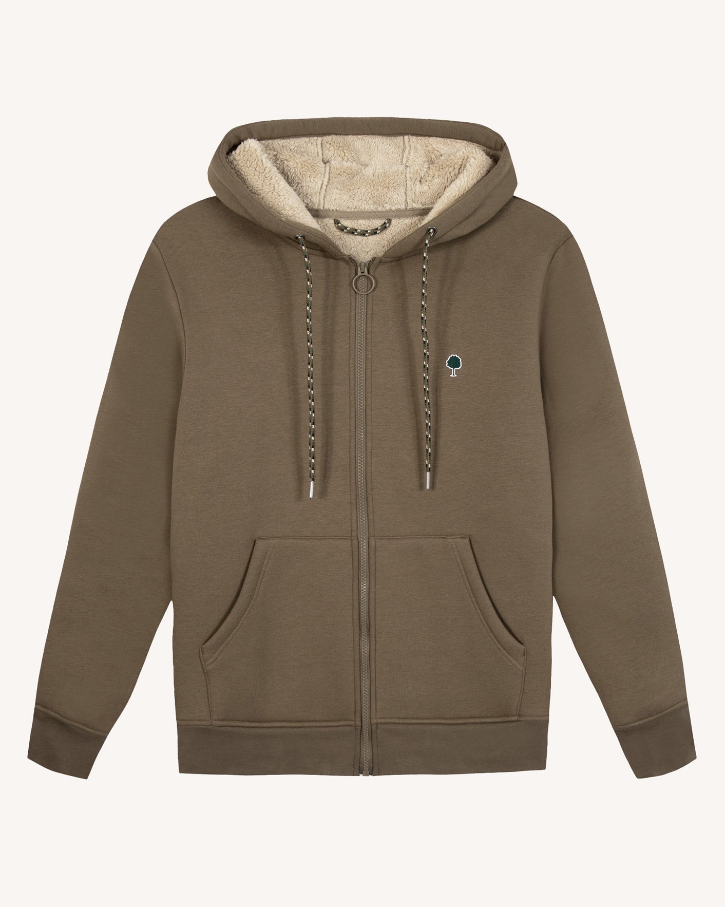 faguo-meygal-sweat-zipp-capuche-sherpa-marron image 2