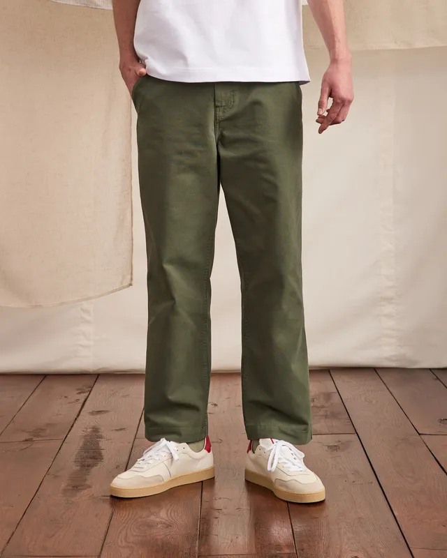faguo-hagenau-chino-vert-kaki-canvas-droit image 1