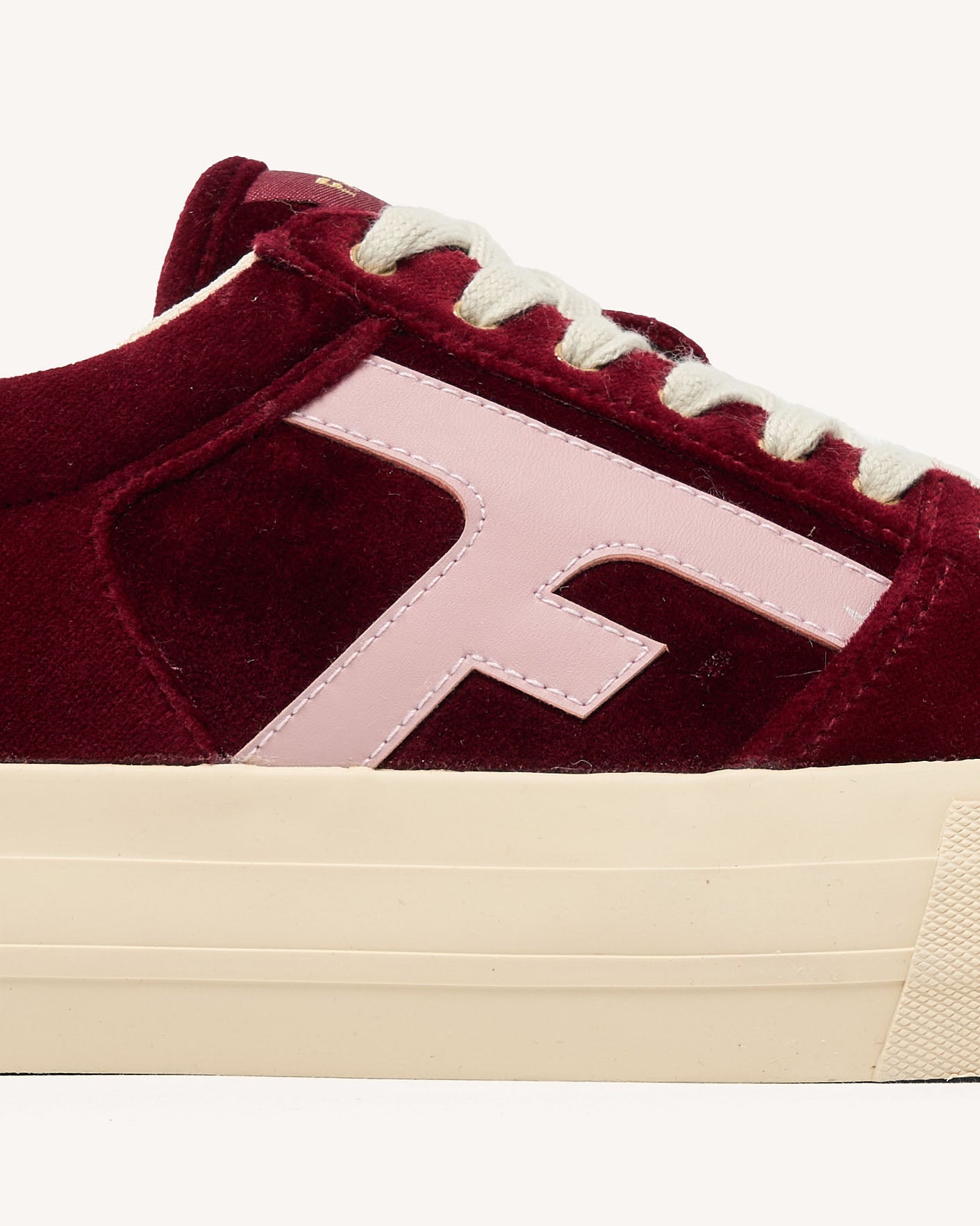 faguo-walnut-platform-baskets-plateformes-femme-velours-bordeaux image 7