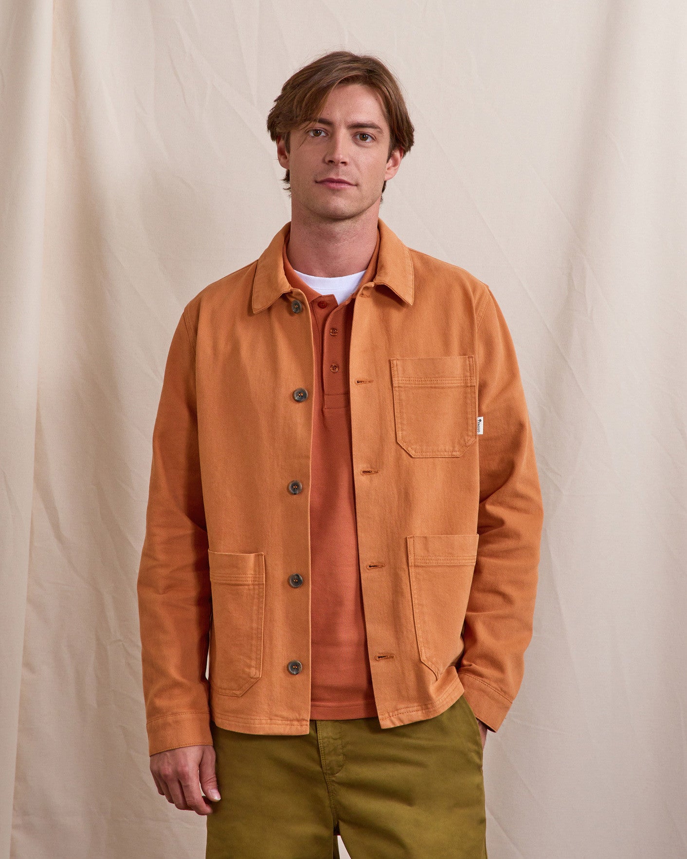 faguo-lorge-veste-en-coton-brique-clair-homme image 1