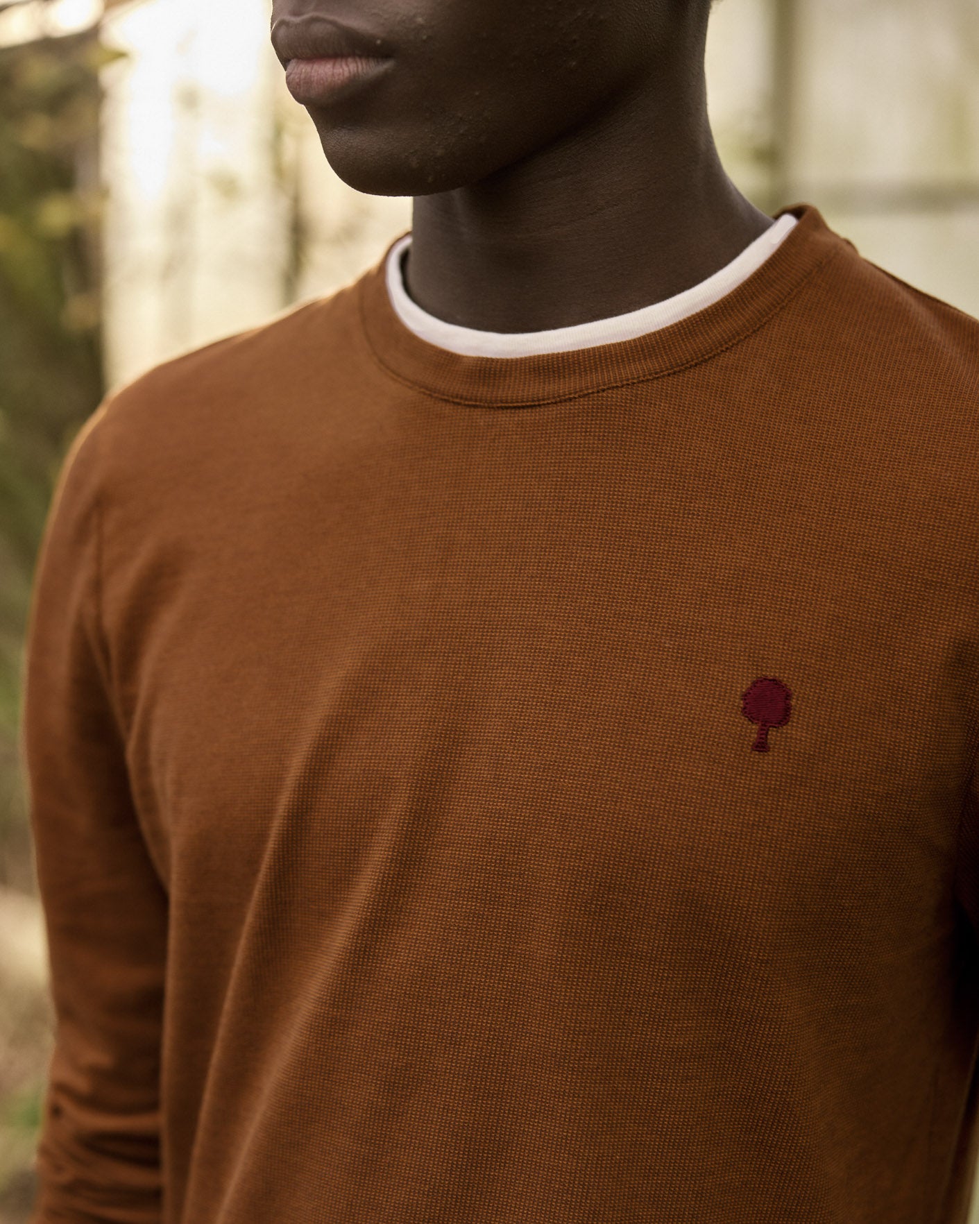 faguo-bailly-t-shirt-manches-longues-rouille-coton-homme image 3