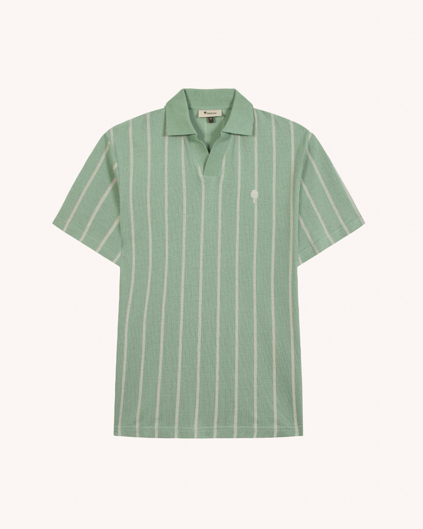 faguo-blache-polo-vert-clair-et-cru-coton image 2