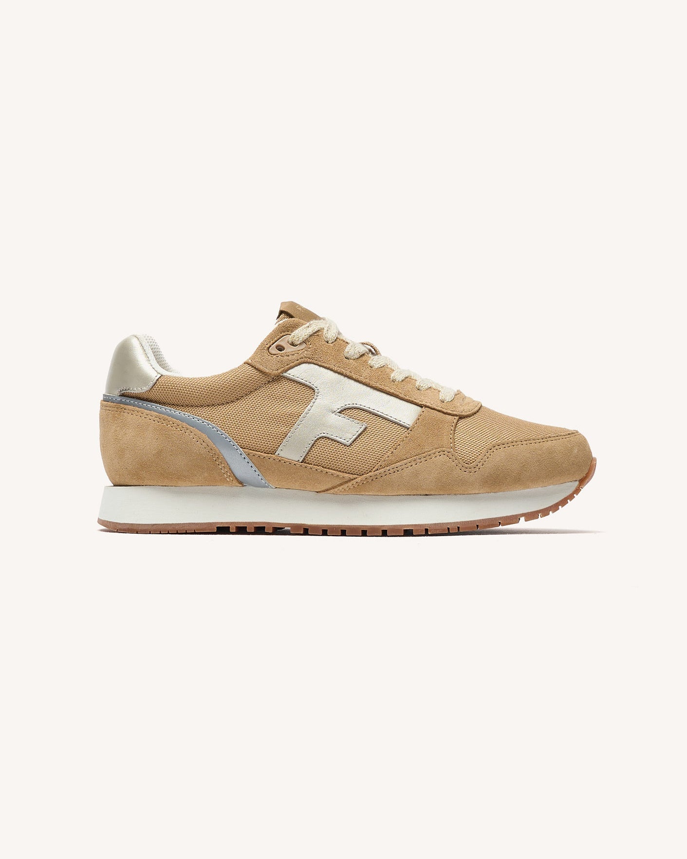 faguo-elm-baskets-femme-beige-et-dor-cuir-su-de image 1