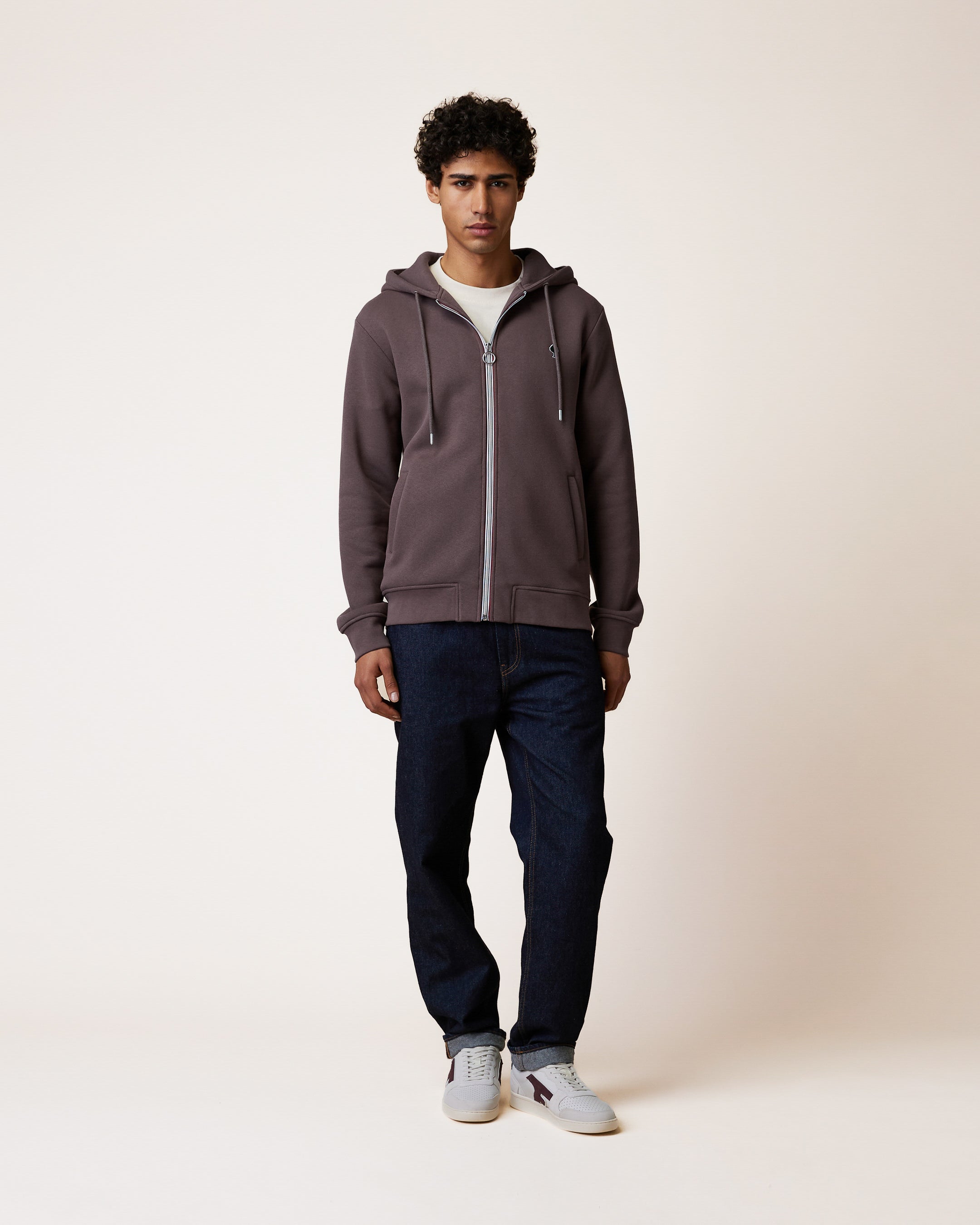 faguo-mesnil-sweat-zipp-capuche-violet-gris-homme image 3