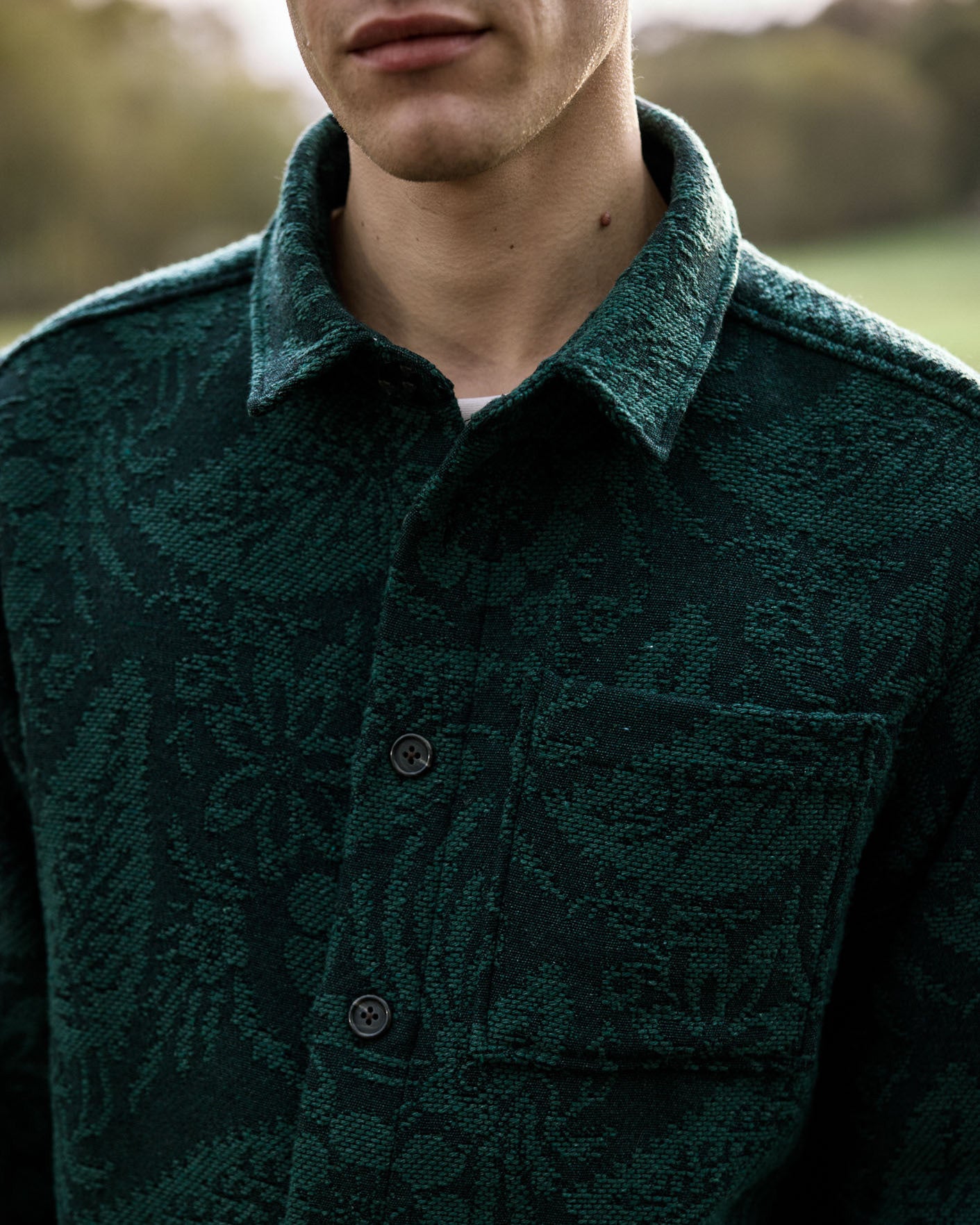 faguo-gastine-surchemise-jacquard-vert-fonc-et-gris-homme image 3