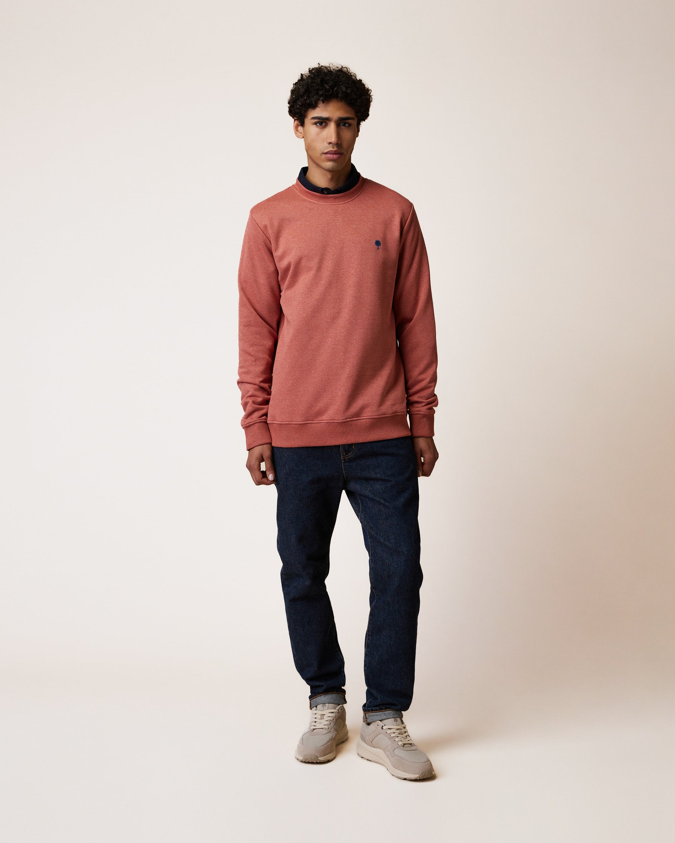 faguo-bussy-sweat-col-rond-rouge-brique-coton-recycl image 3