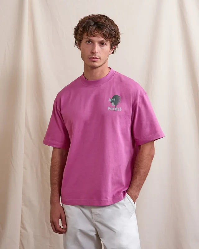 faguo-yellowstone-t-shirt-imprim-homme-forest-fuchsia image 1
