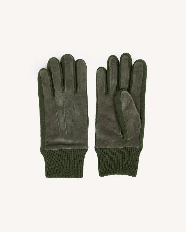 faguo-gloves-mix-gants-cuir-porc-et-laine-kaki image 1
