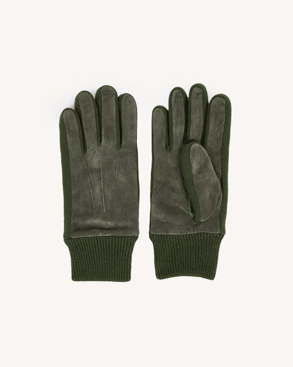 faguo-gloves-mix-gants-cuir-porc-et-laine-kaki image 1