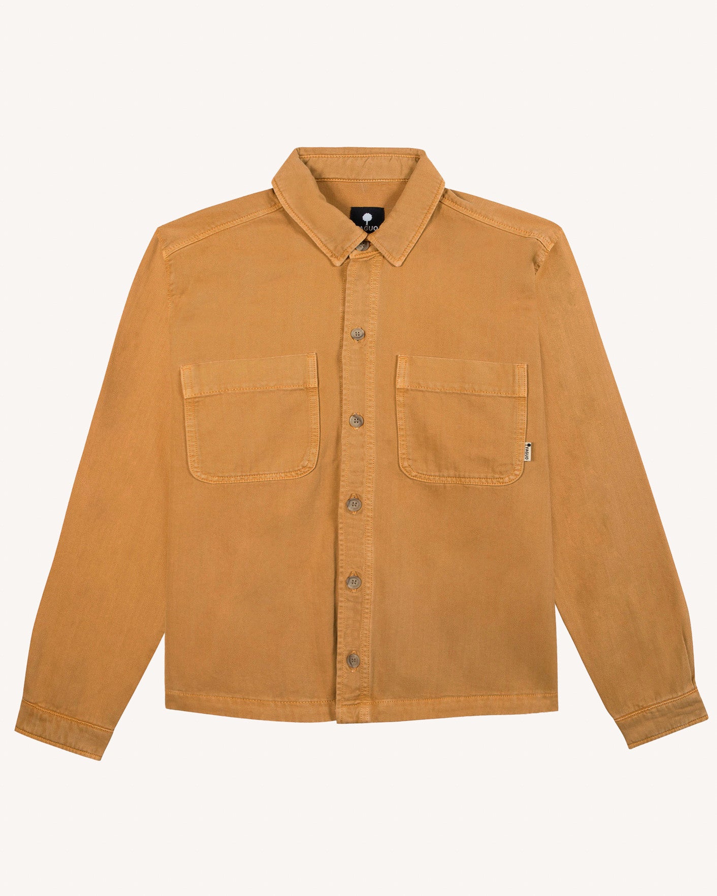 faguo-clemont-surchemise-orange-clair-coton image 2