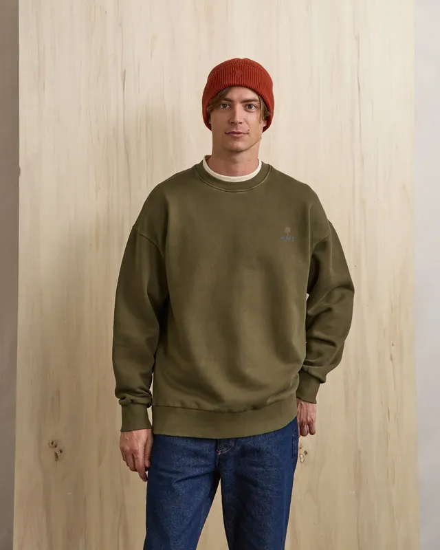 faguo-fango-sweat-col-rond-vert-olive-fonc image 1