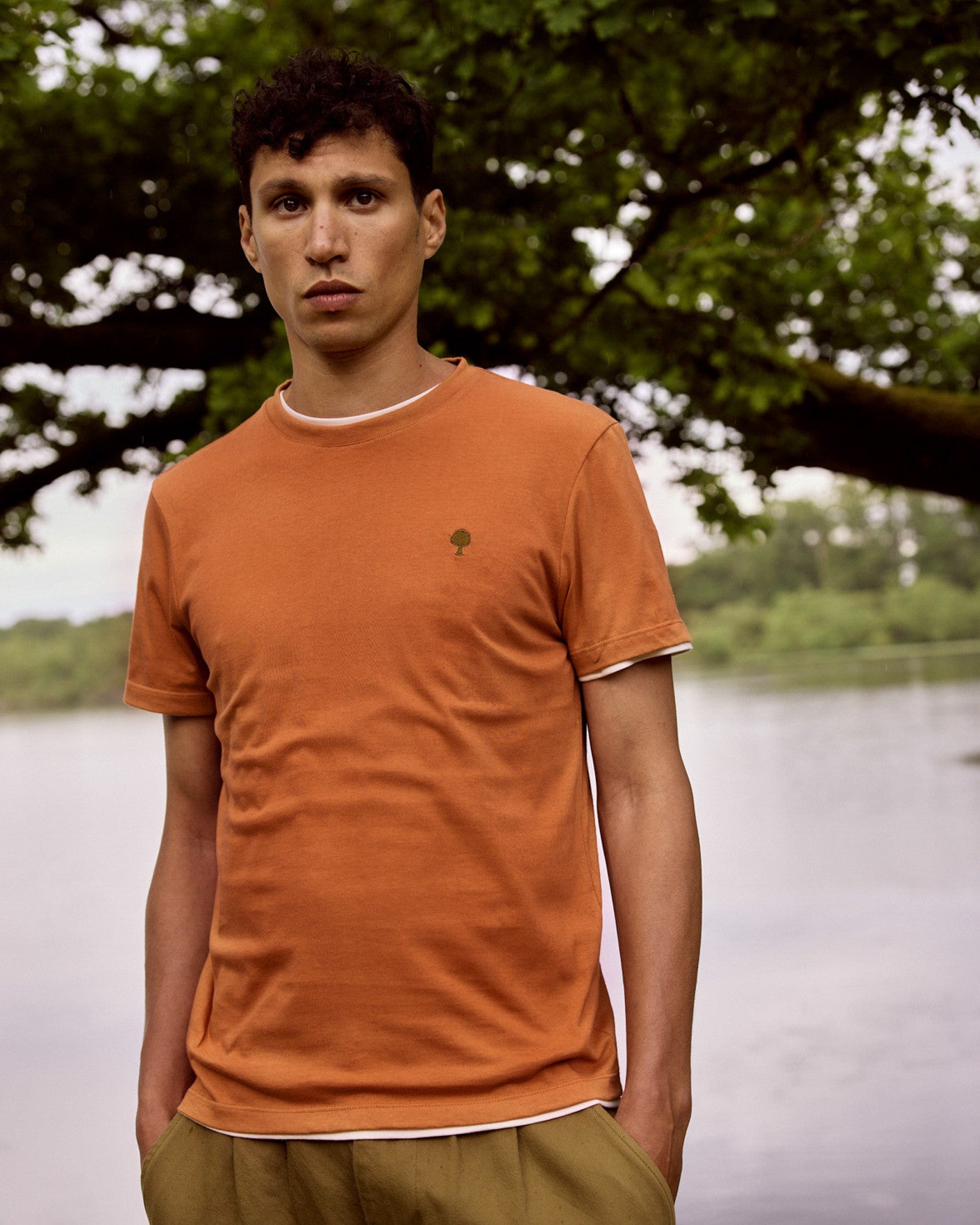 faguo-arcy-t-shirt-brique-clair-coton-recycl image 1