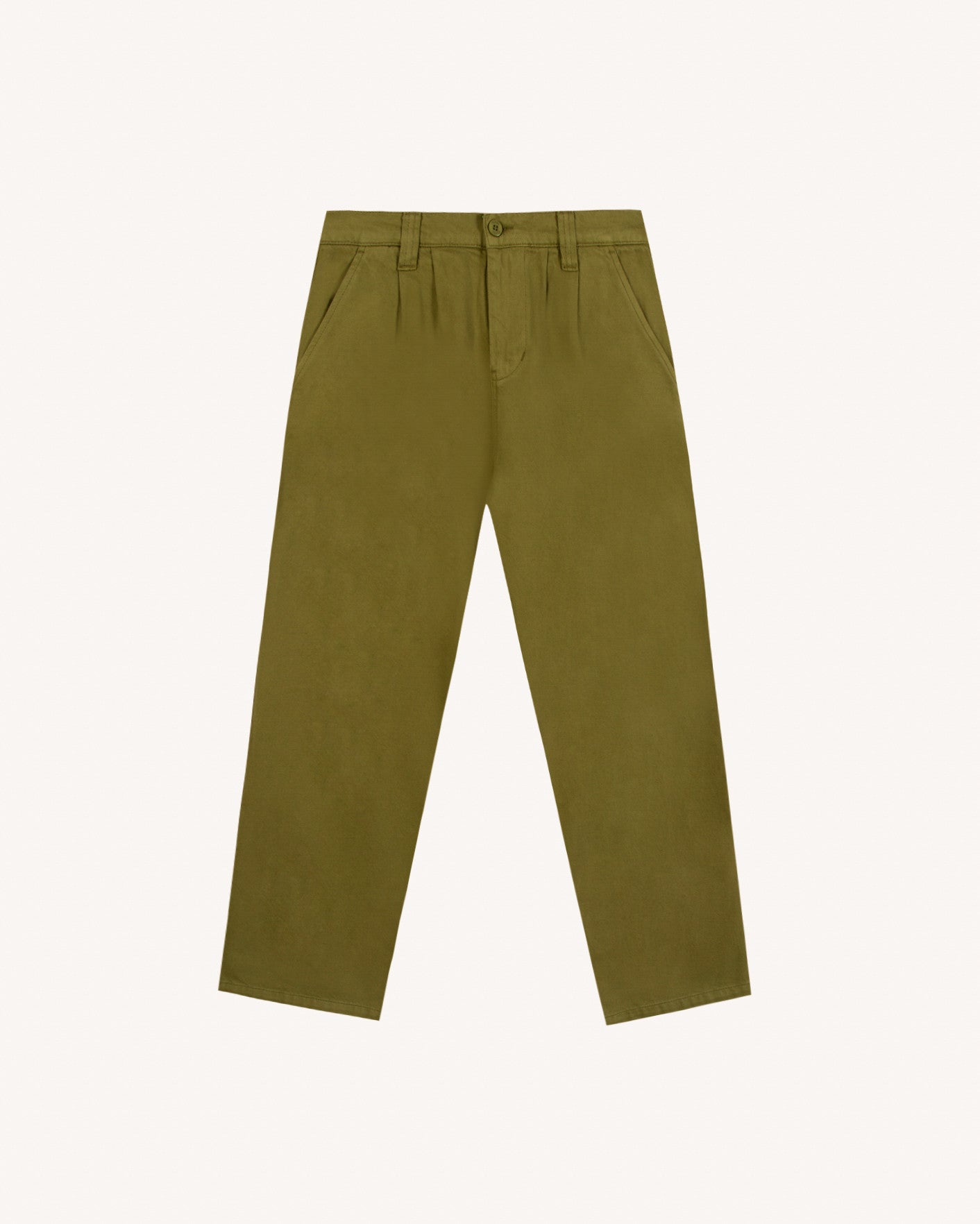 faguo-landais-pantalon-chino-homme-kaki-fonc-large image 2