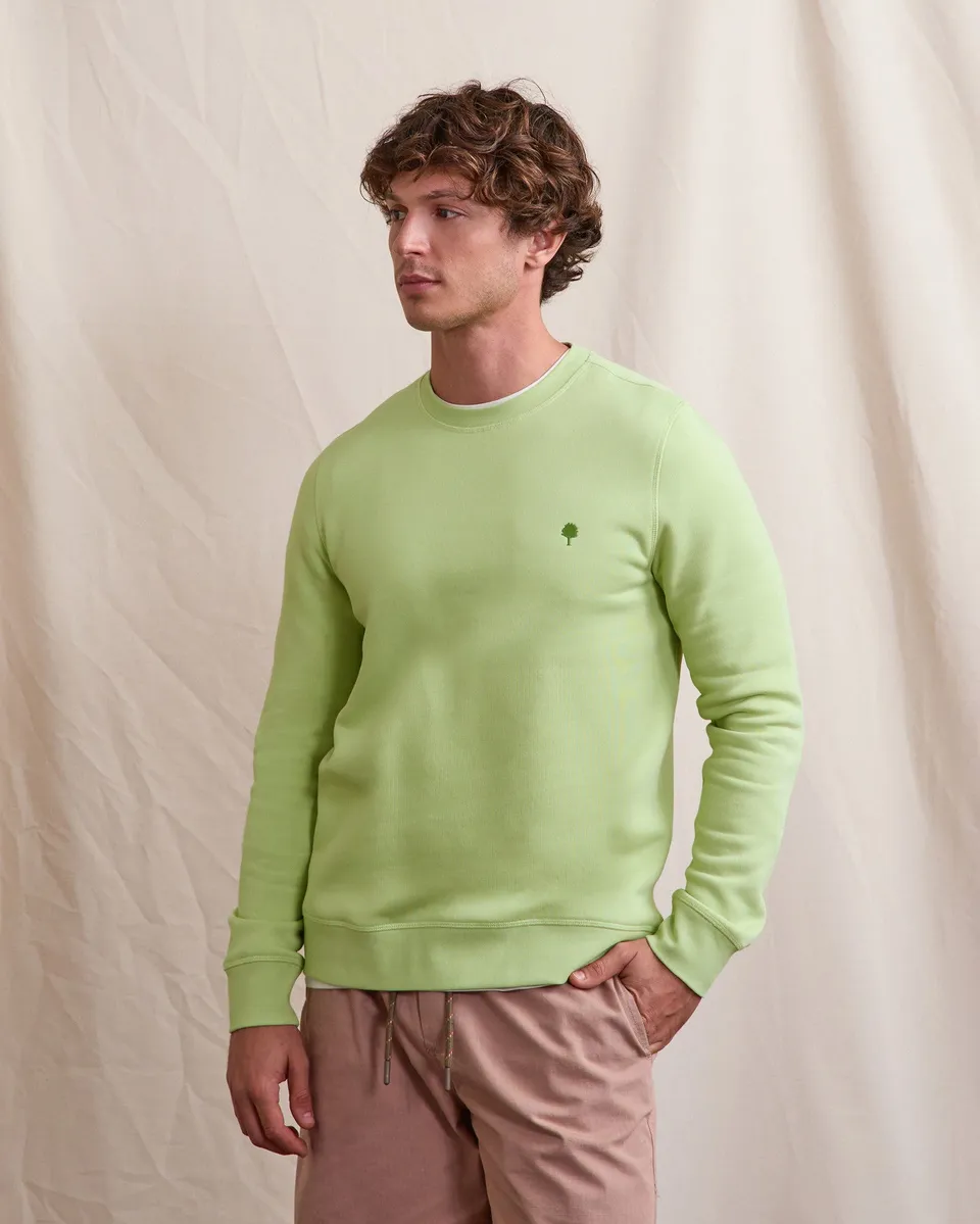 faguo-donzy-sweat-col-rond-vert-anis-molleton image 1