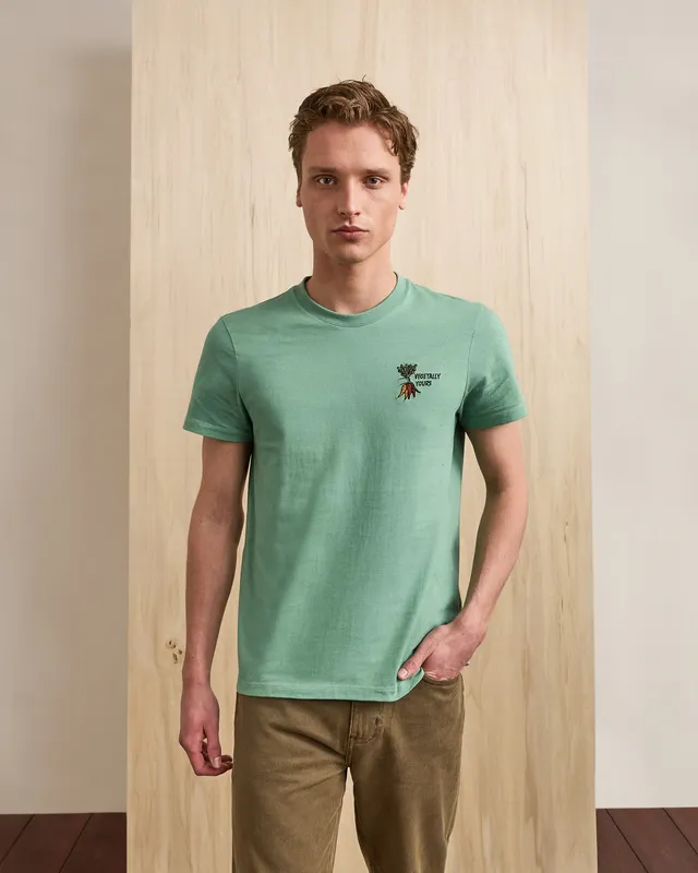 faguo-arcy-t-shirt-brod-vert-menthe-coton image 1