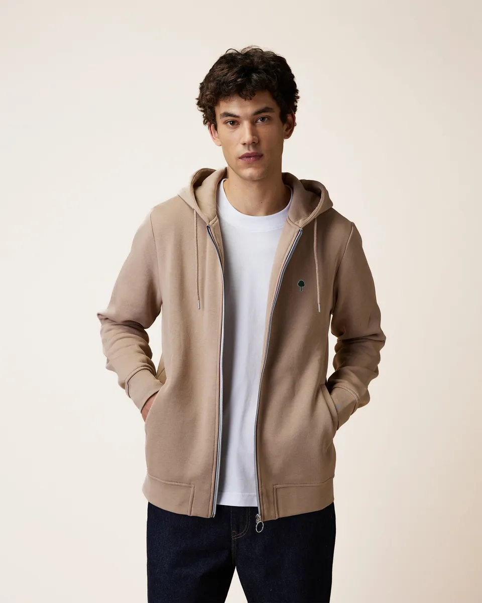 faguo-mesnil-sweat-zipp-capuche-beige-clair image 1