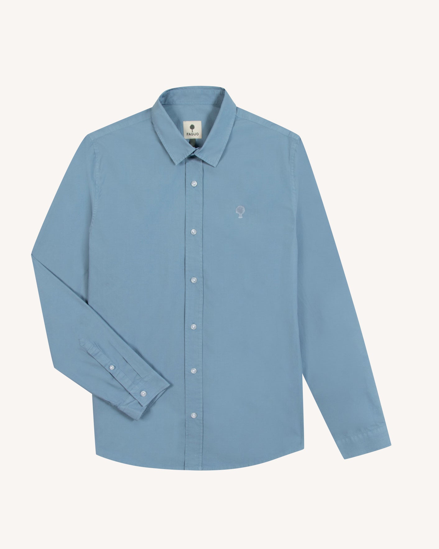 faguo-iraty-chemise-bleu-moyen-popeline-ajust-e image 2
