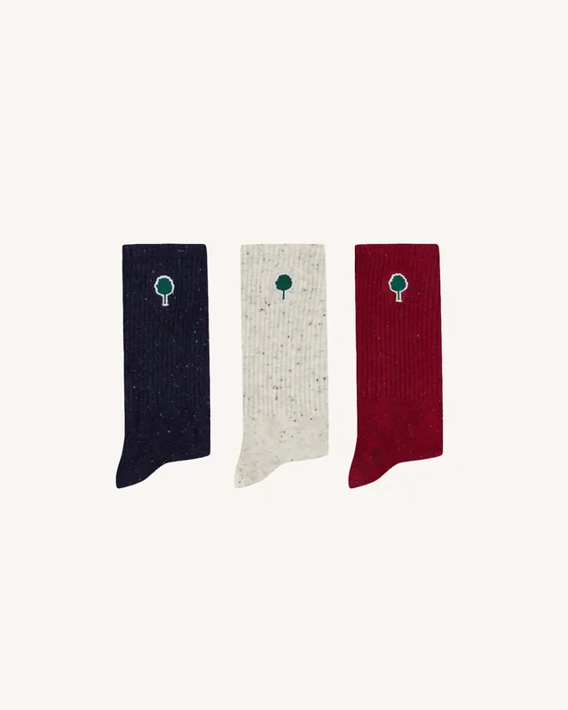 faguo-lot-de-3-paires-de-chaussettes-sport-bleu-cru-rouge image 1