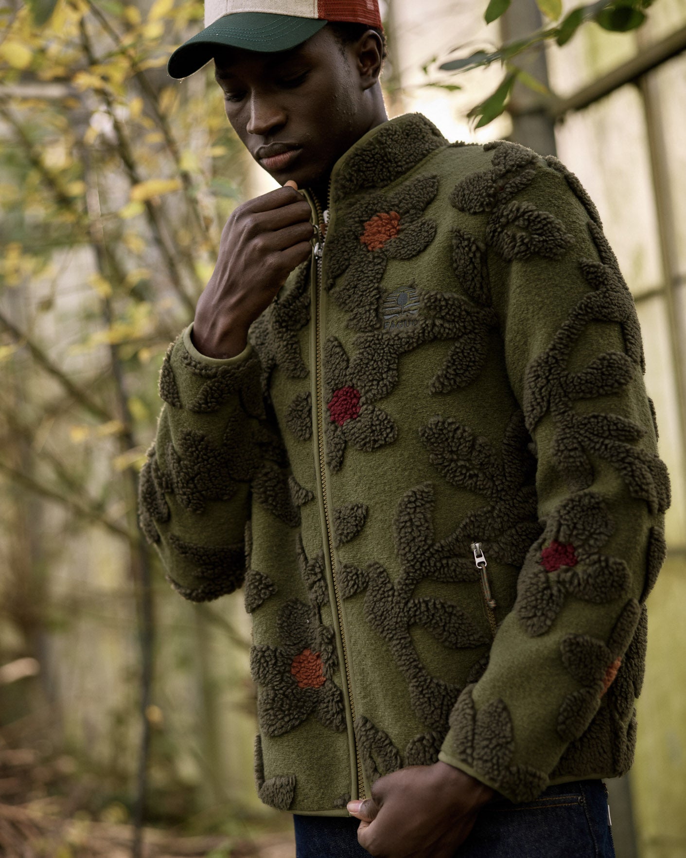 faguo-senonche-veste-polaire-olive-kaki-sherpa image 6