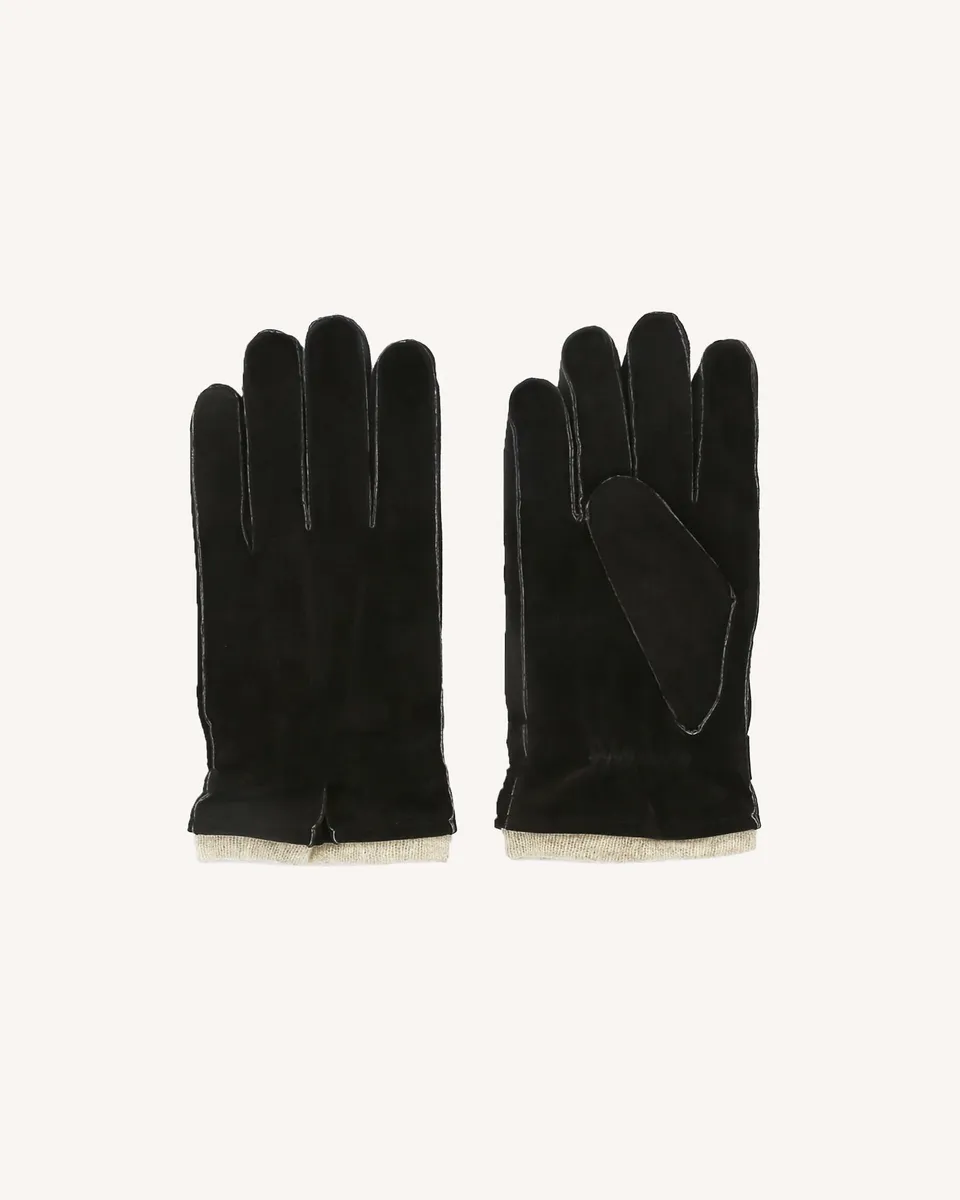 faguo-gloves-gants-cuir-de-porc-et-laine-marron image 1
