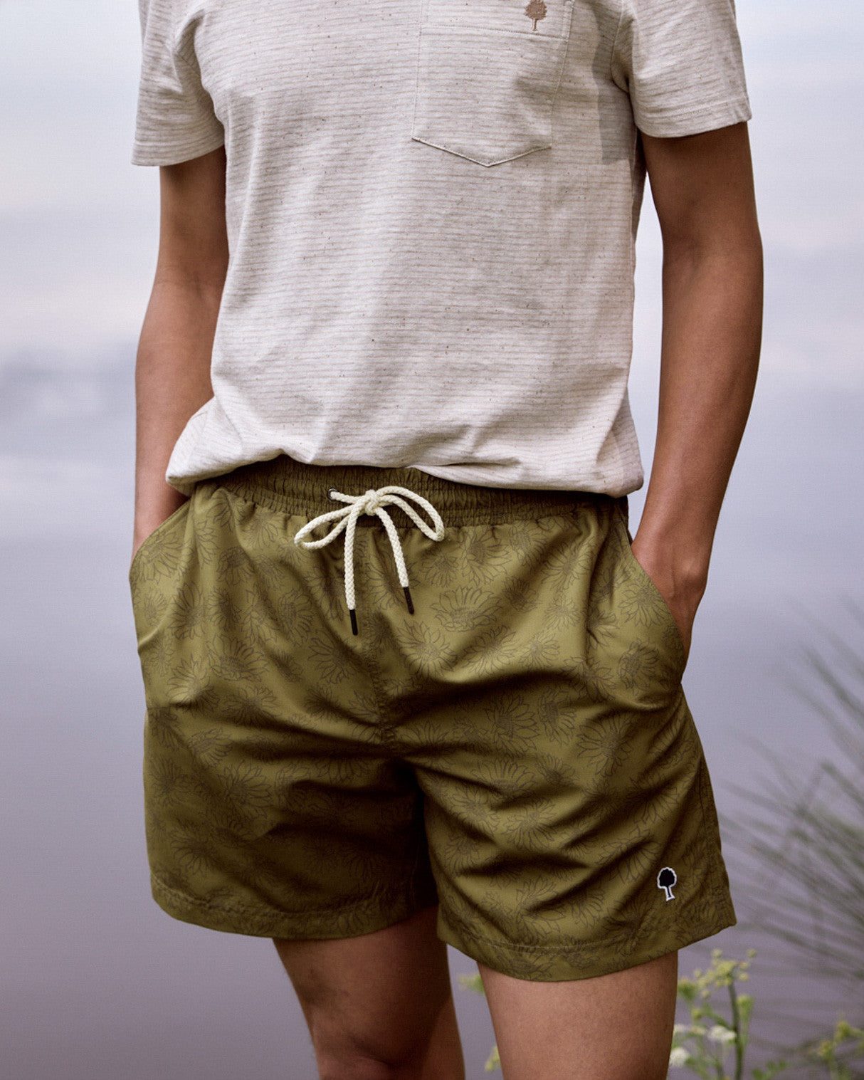 faguo-mimizan-short-de-bain-kaki-fonc-polyester-recycl image 1