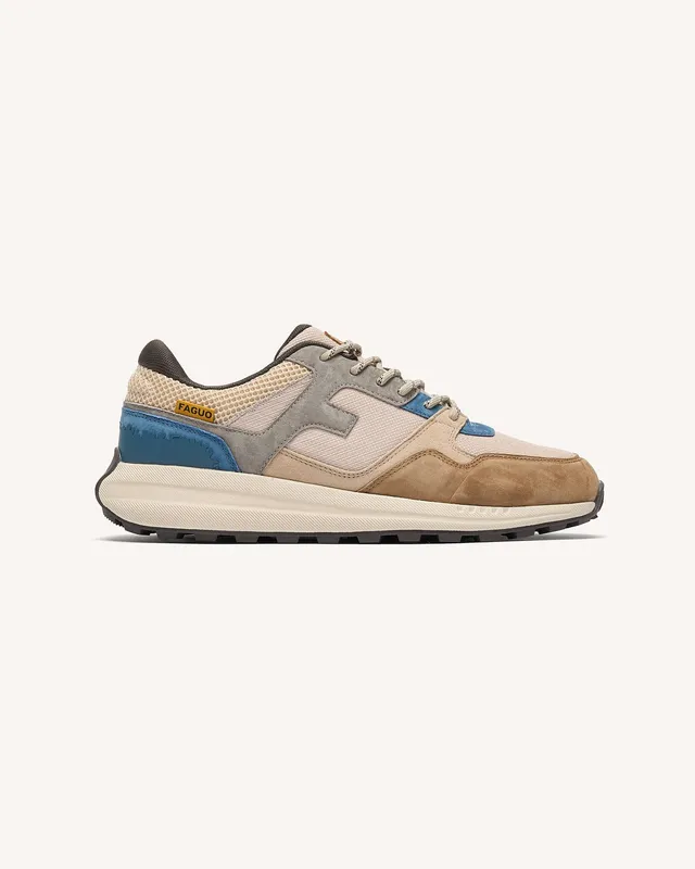 faguo-limwood-camel-bleu-marine-baskets-homme-outdoor image 1