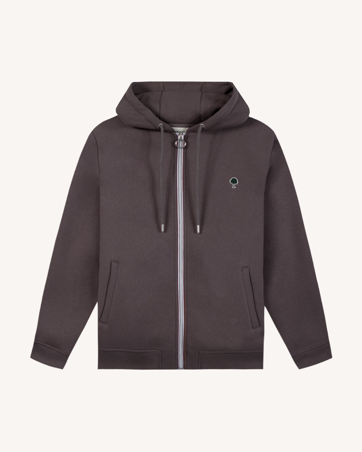 faguo-mesnil-sweat-zipp-capuche-violet-gris-homme image 2