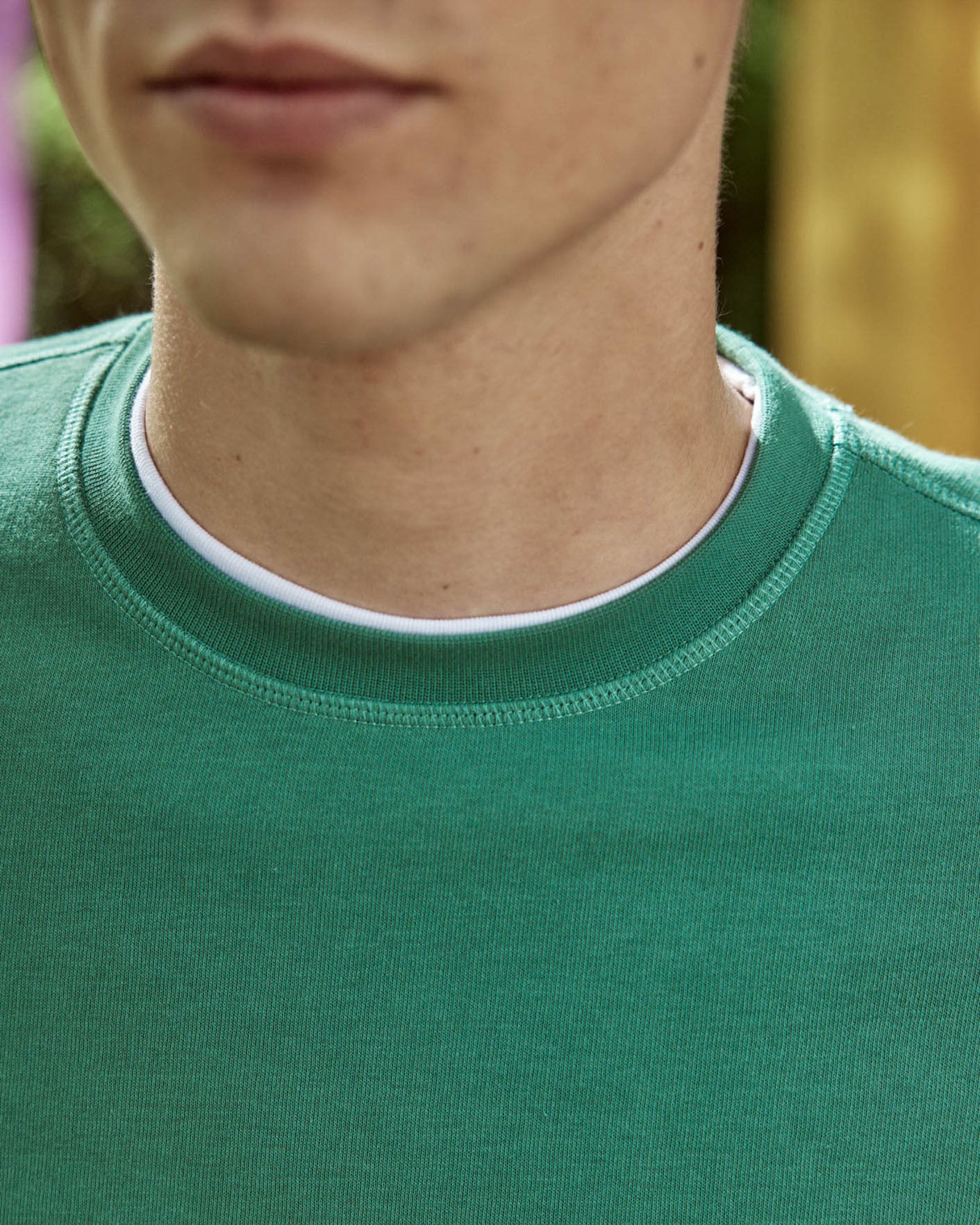 faguo-donzy-sweat-col-rond-vert-meraude-homme image 6