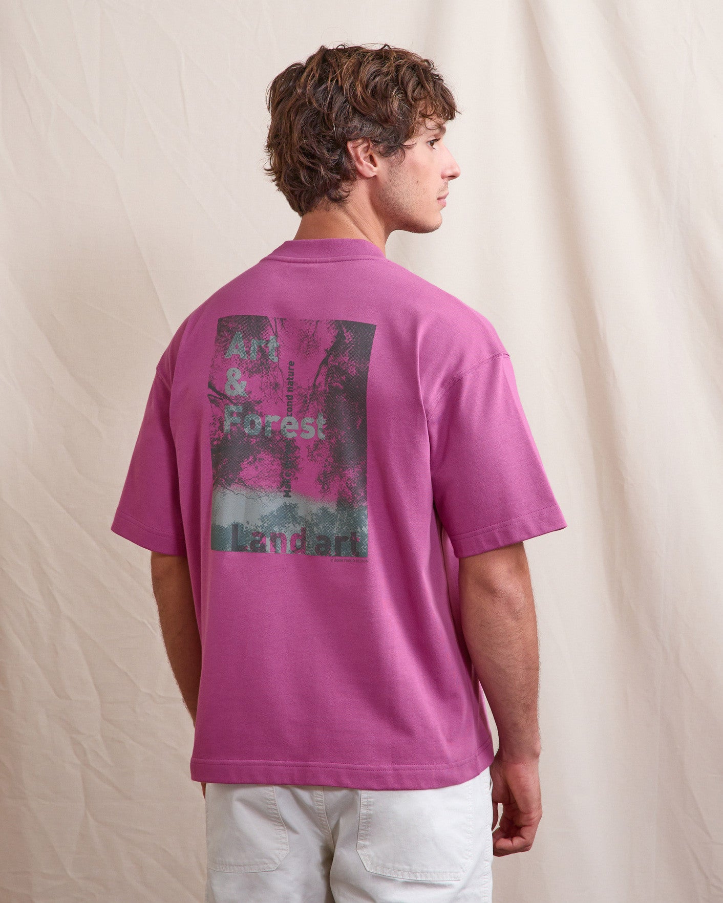 faguo-yellowstone-t-shirt-imprim-homme-forest-fuchsia image 3