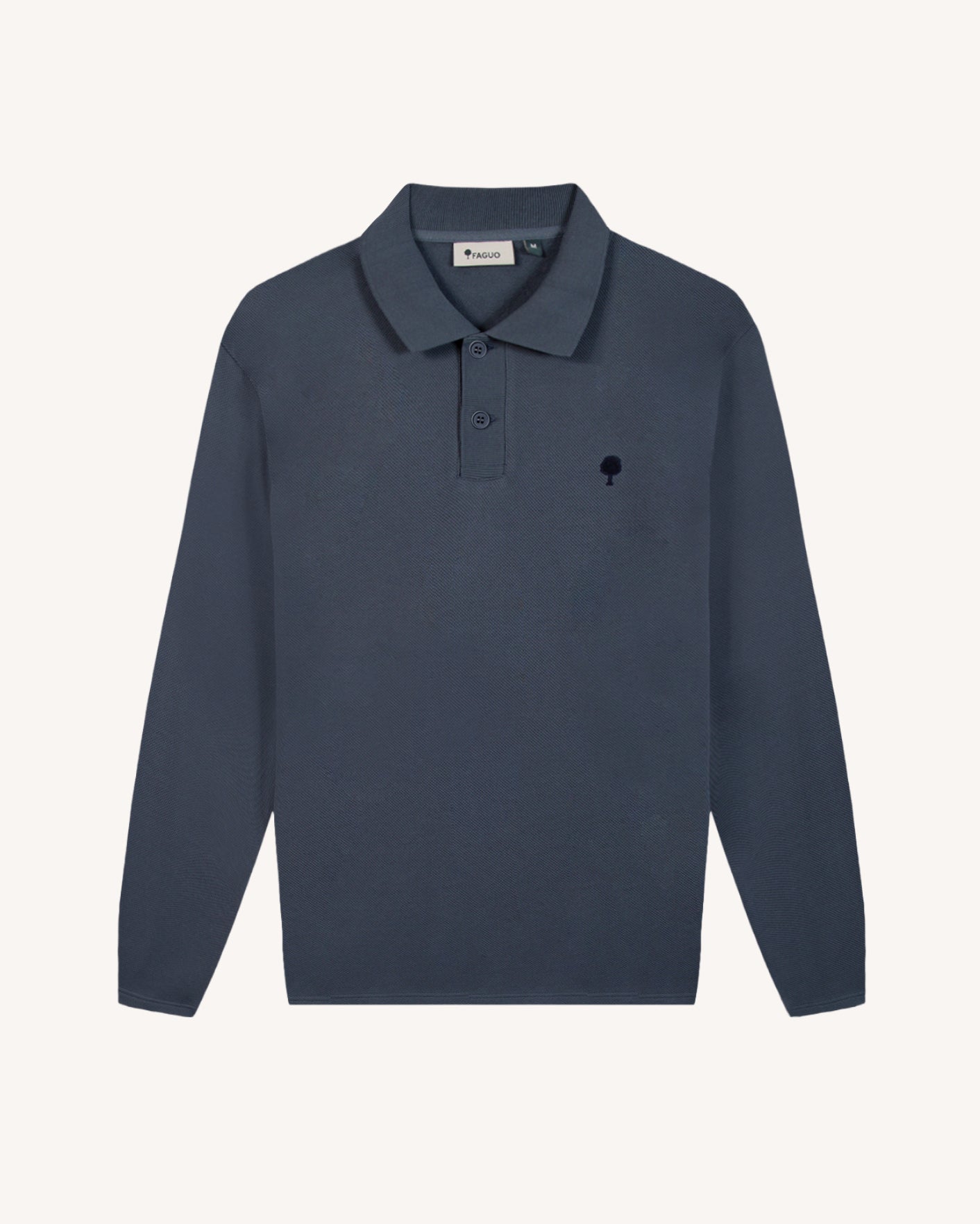 faguo-mercoire-polo-manches-longues-bleu-marine-coton-bio image 1