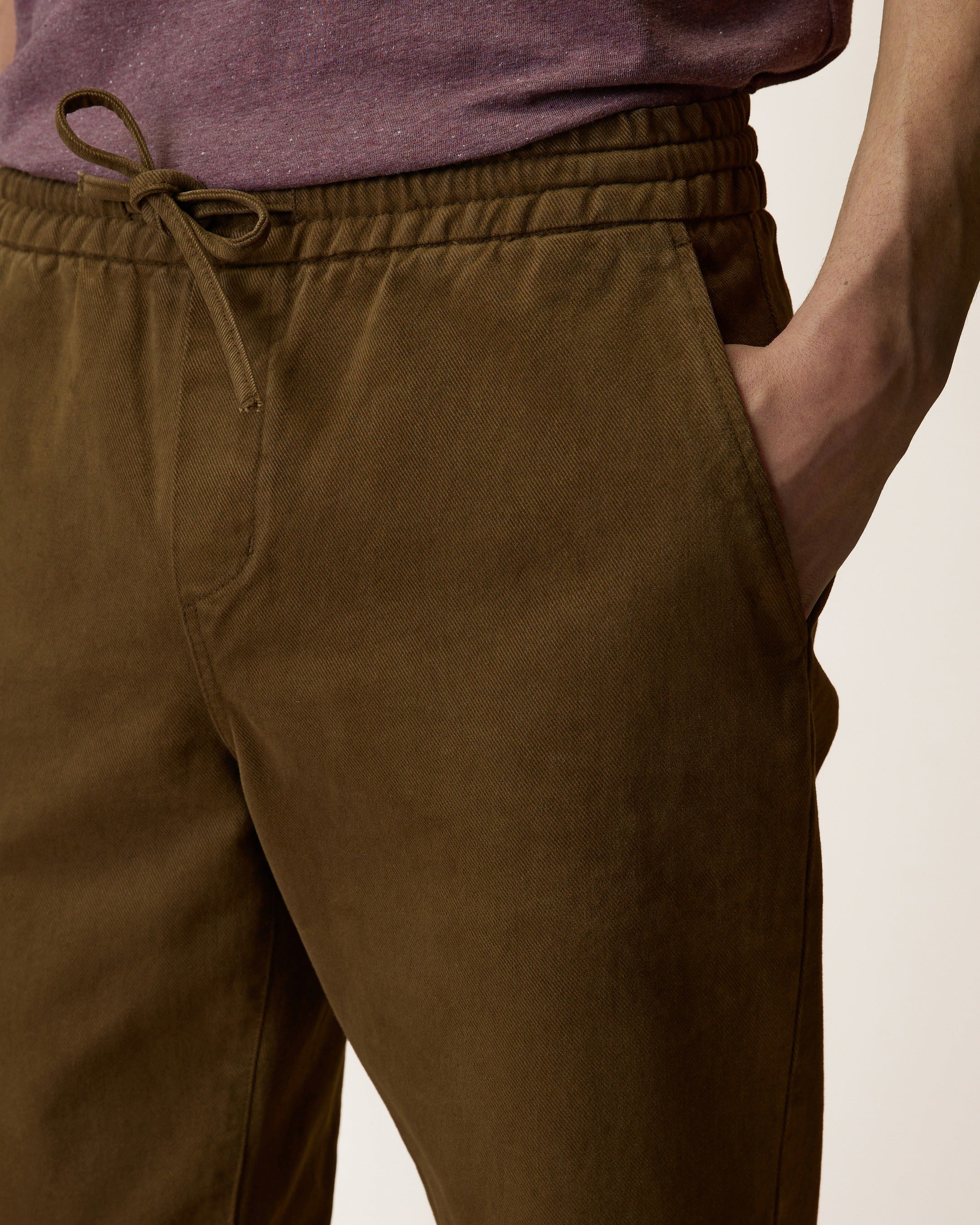 faguo-dreuille-pantalon-taille-lastique-kaki-en-twill-patin image 8