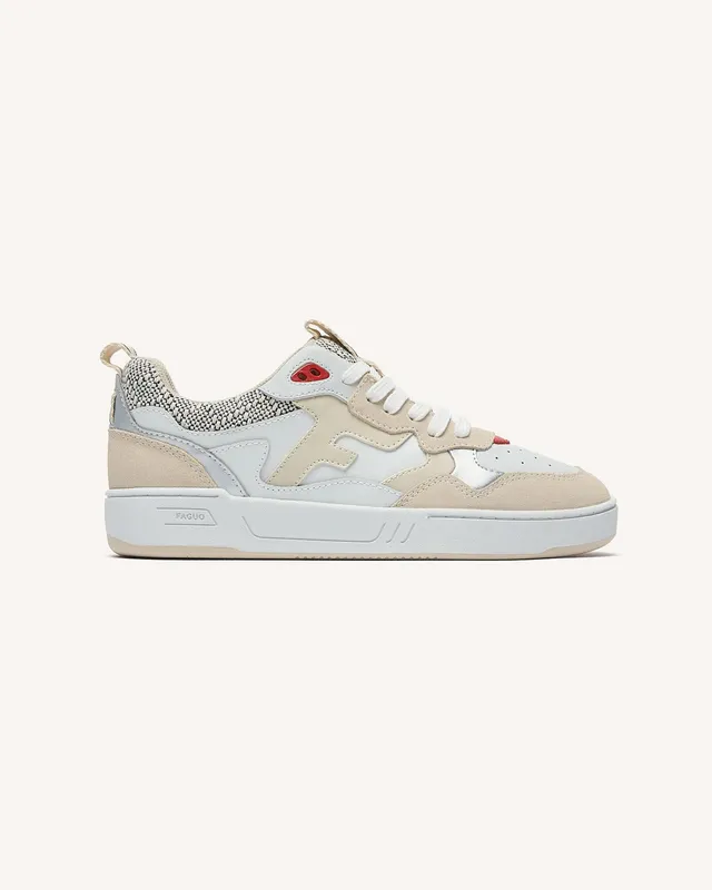 faguo-dahlia-baskets-cuir-cr-me-et-rouge-femme image 1