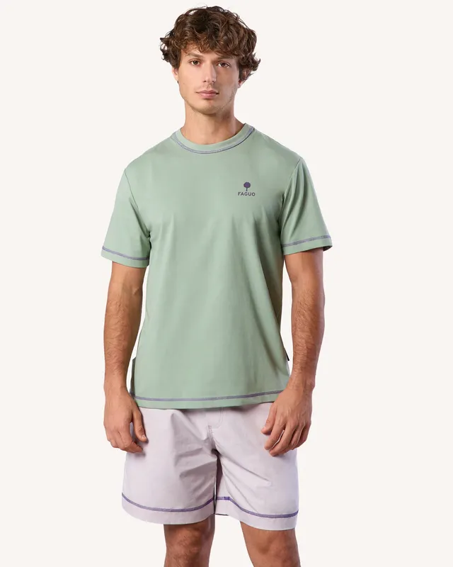 faguo-t-shirt-oversize-homme-lugny-vert-clair-logo-relief-fm-s26ts0112-gre01 image 1