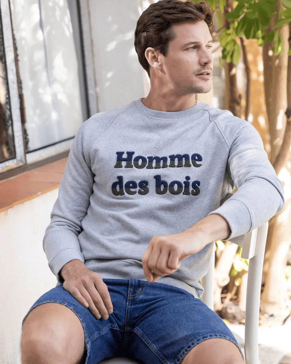 faguo-sweat-darney-gris-broderie-homme-des-bois image 1