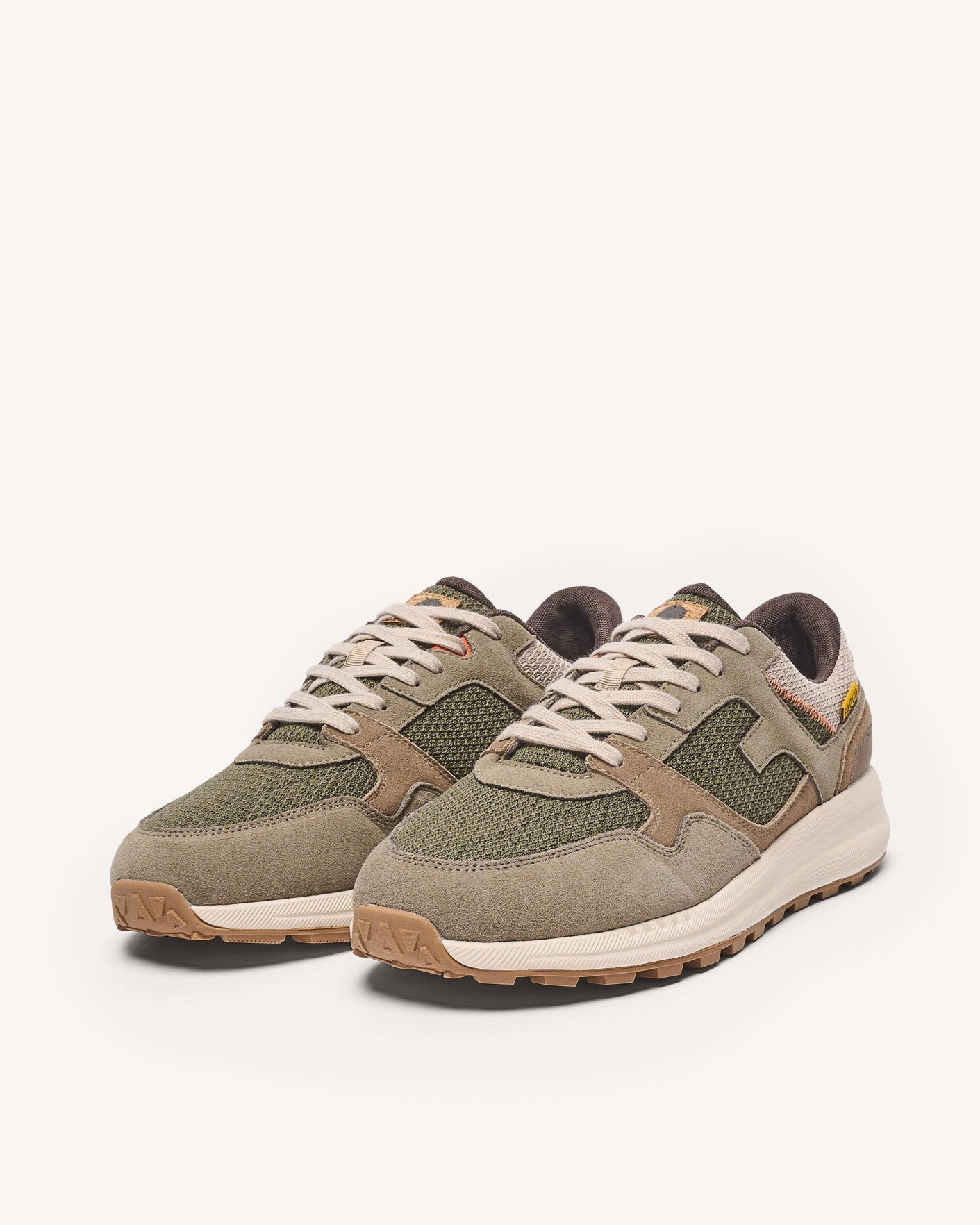 faguo-limwood-baskets-running-kaki-marron-cuir-su-de image 4