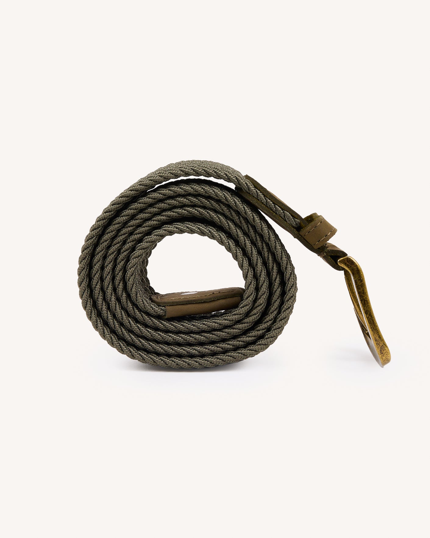 faguo-belt-ceinture-tress-e-vert-olive-fonc-lastique image 1