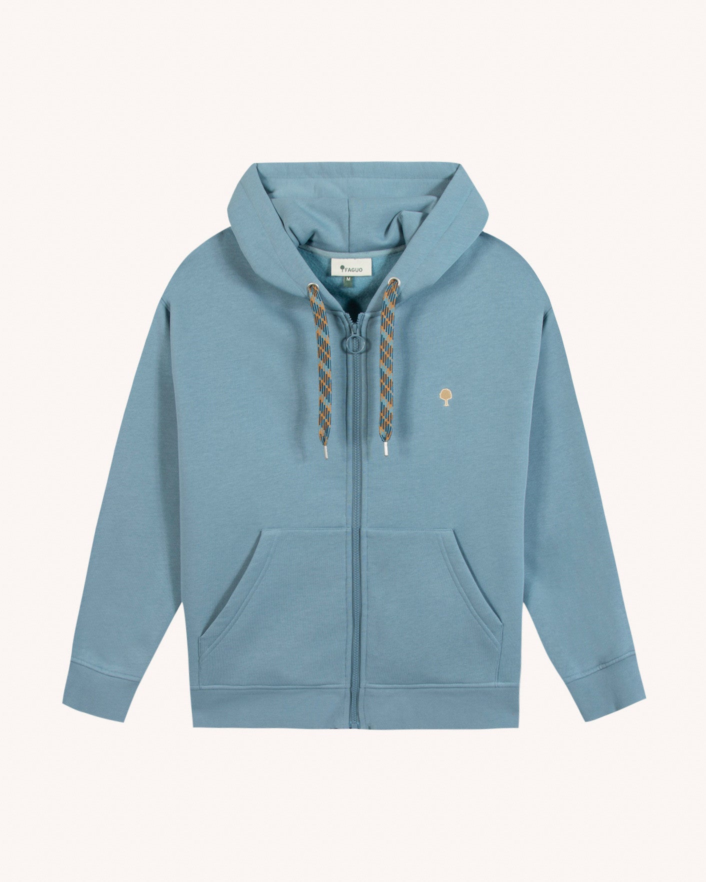 faguo-mesnil-os-sweat-zipp-capuche-homme-bleu-gris-oversize image 2