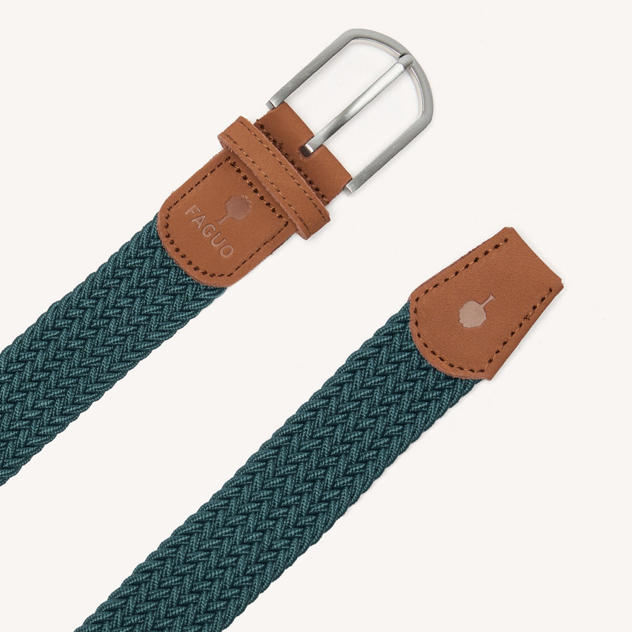 faguo-belt-ceinture-tress-e-homme-vert-gris-bleu-canard image 2