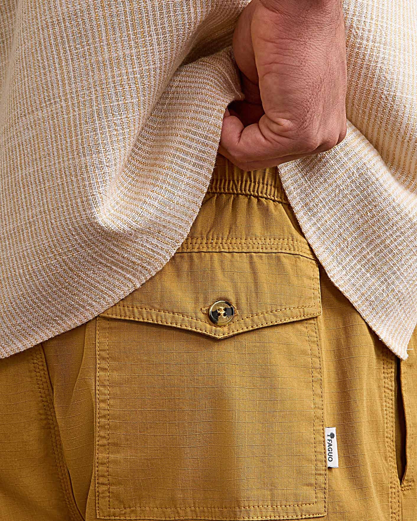 faguo-milly-short-beige-clair-ribstop-coton-homme image 3
