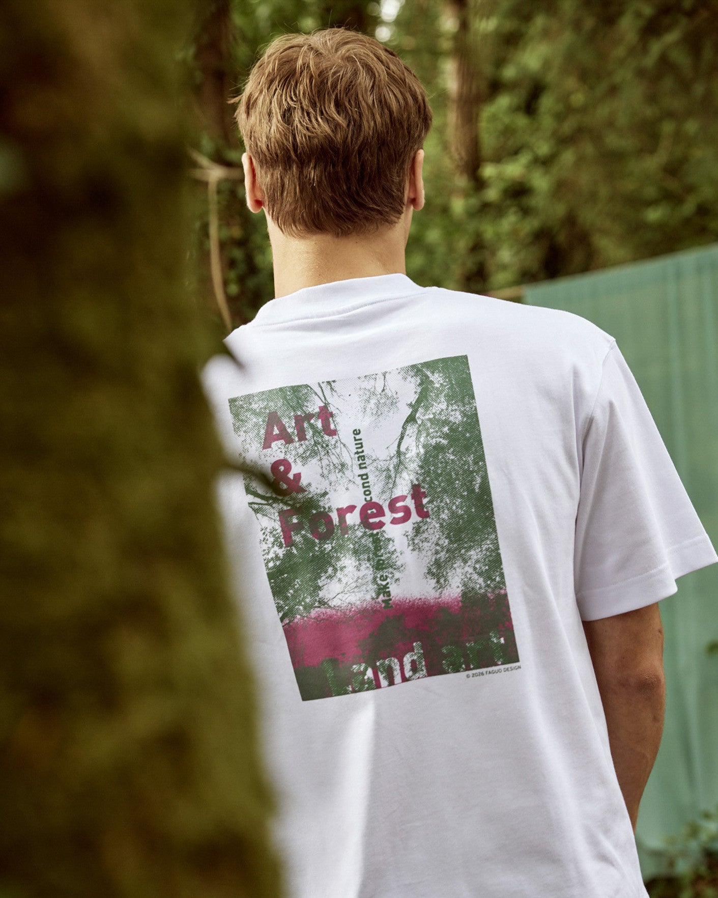faguo-yellowstone-t-shirt-blanc-homme-oversize-imprim-forest image 7
