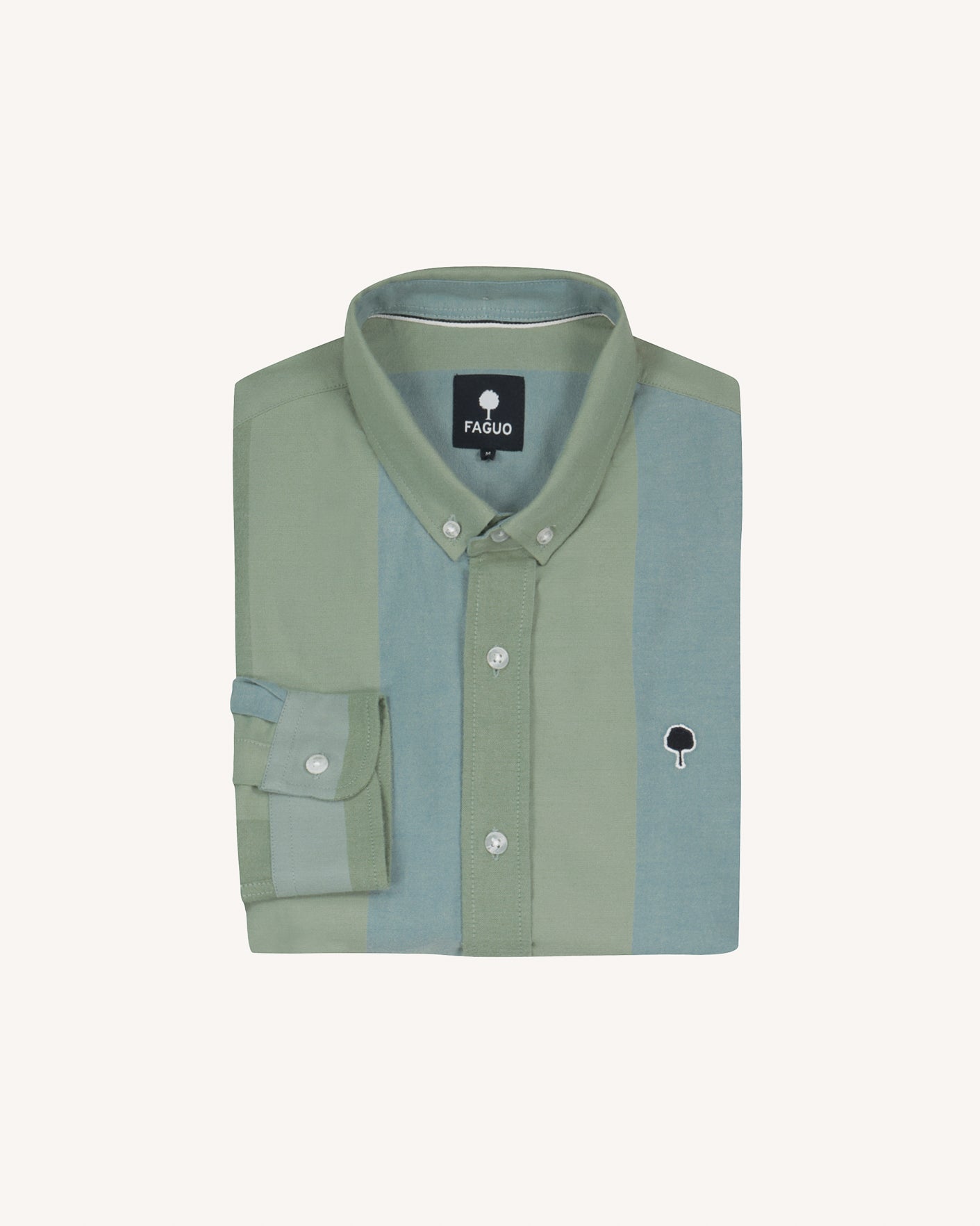 faguo-ivoy-chemise-oxford-vert-clair-multicolore image 2