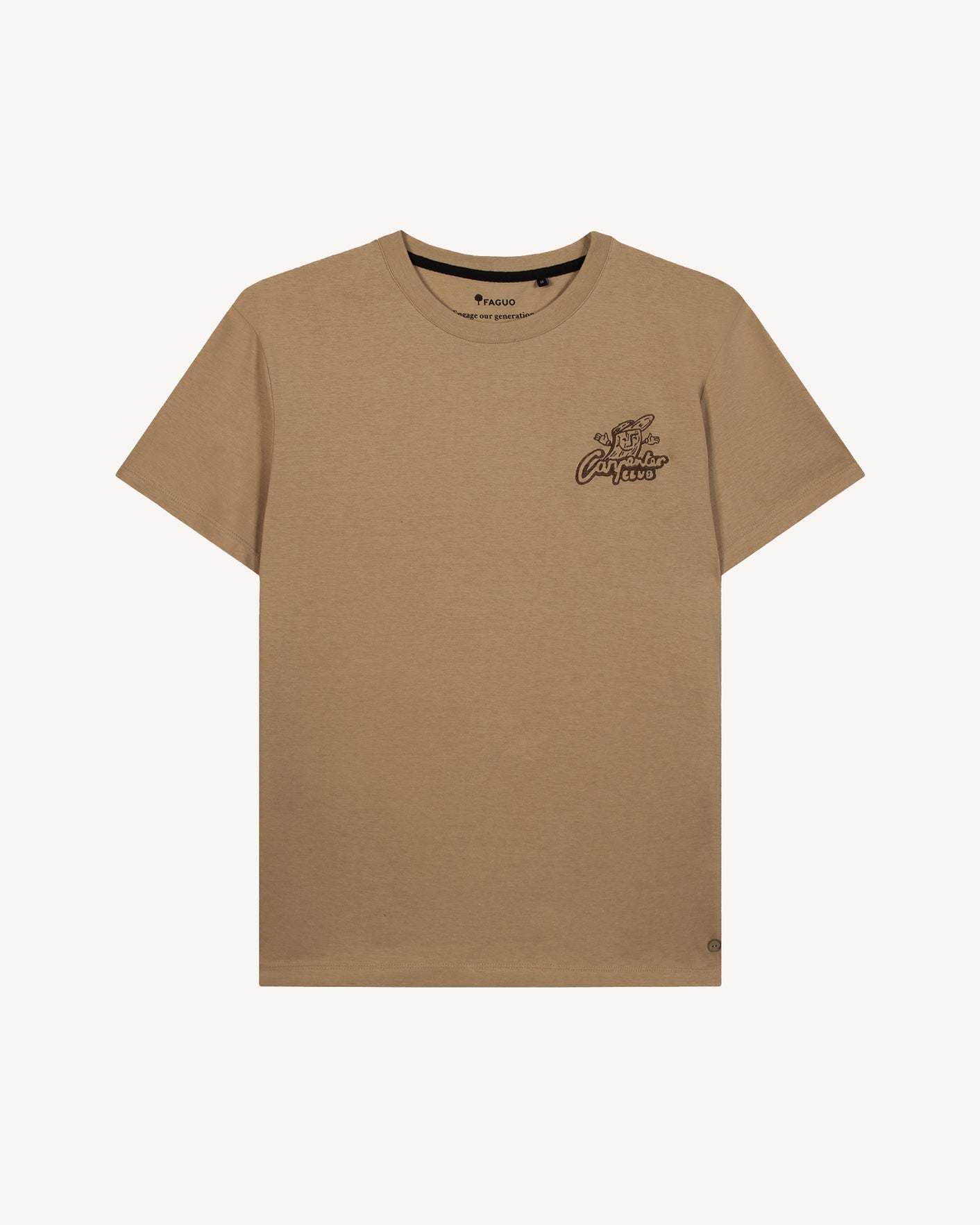 faguo-t-shirt-arcy-f25ts0102-jersey-coton-beige image 2