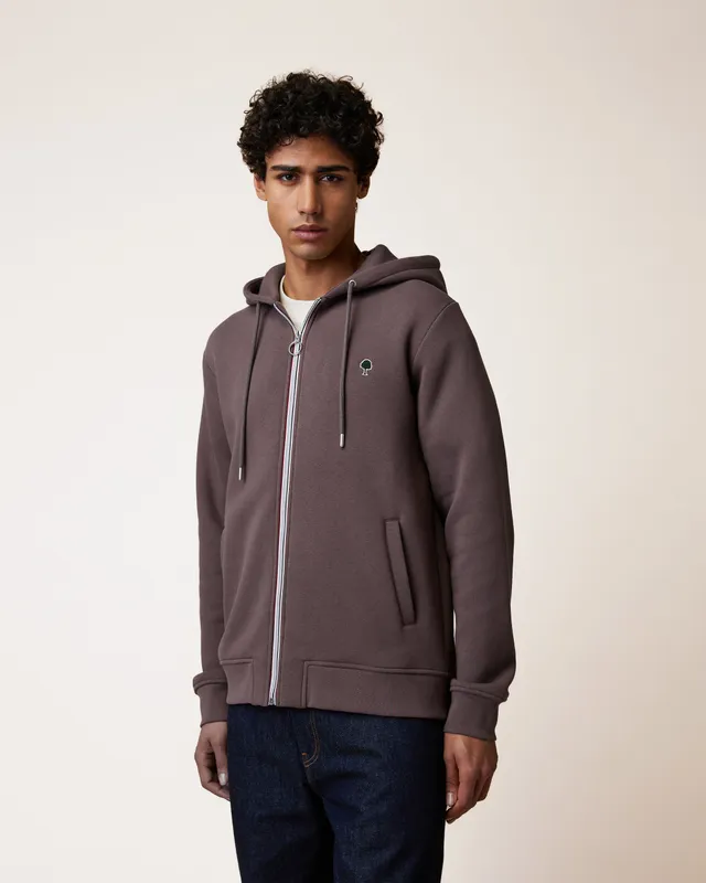 faguo-mesnil-sweat-zipp-capuche-violet-gris-homme image 1