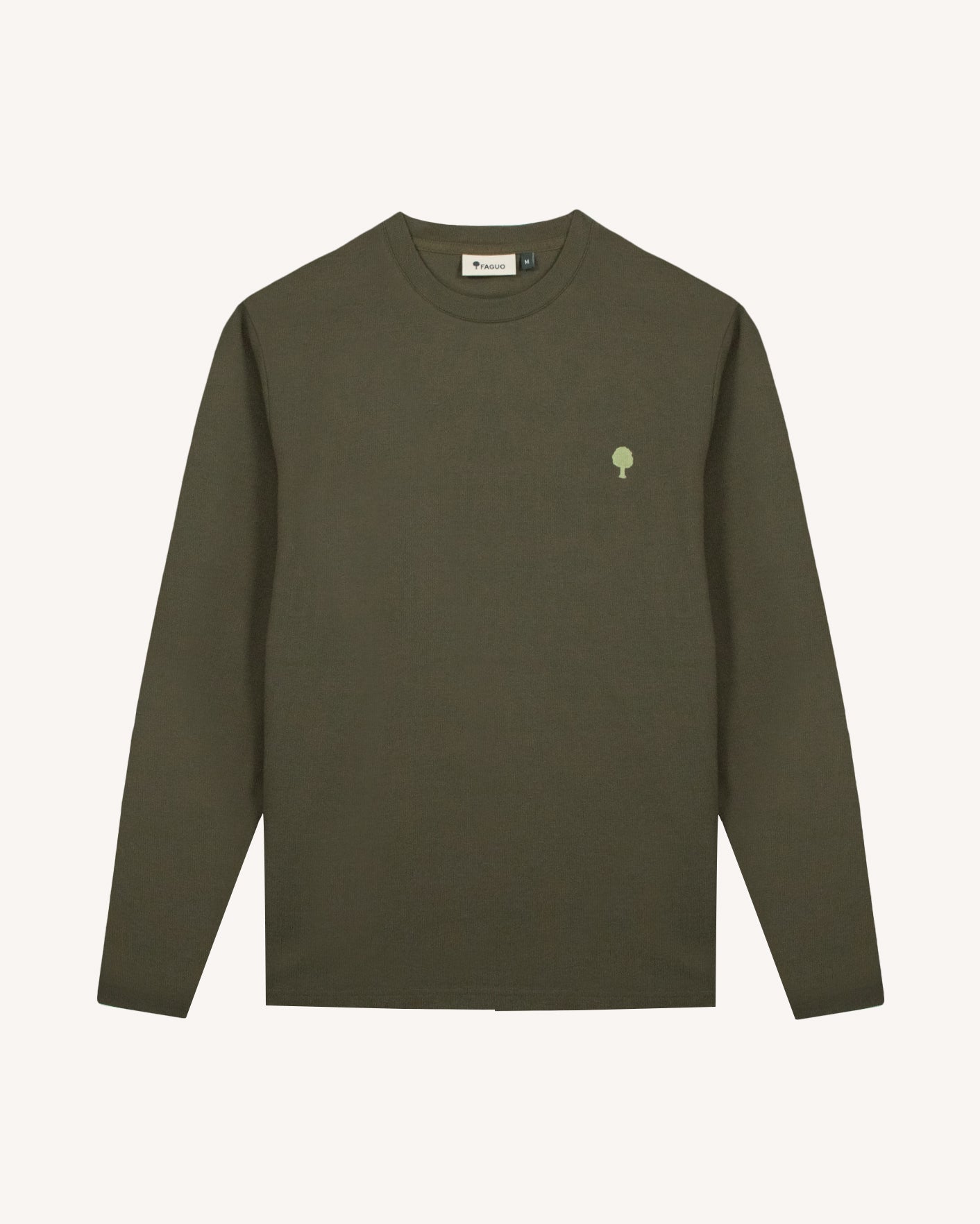 faguo-bailly-t-shirt-manches-longues-kaki-coton-recycl image 3