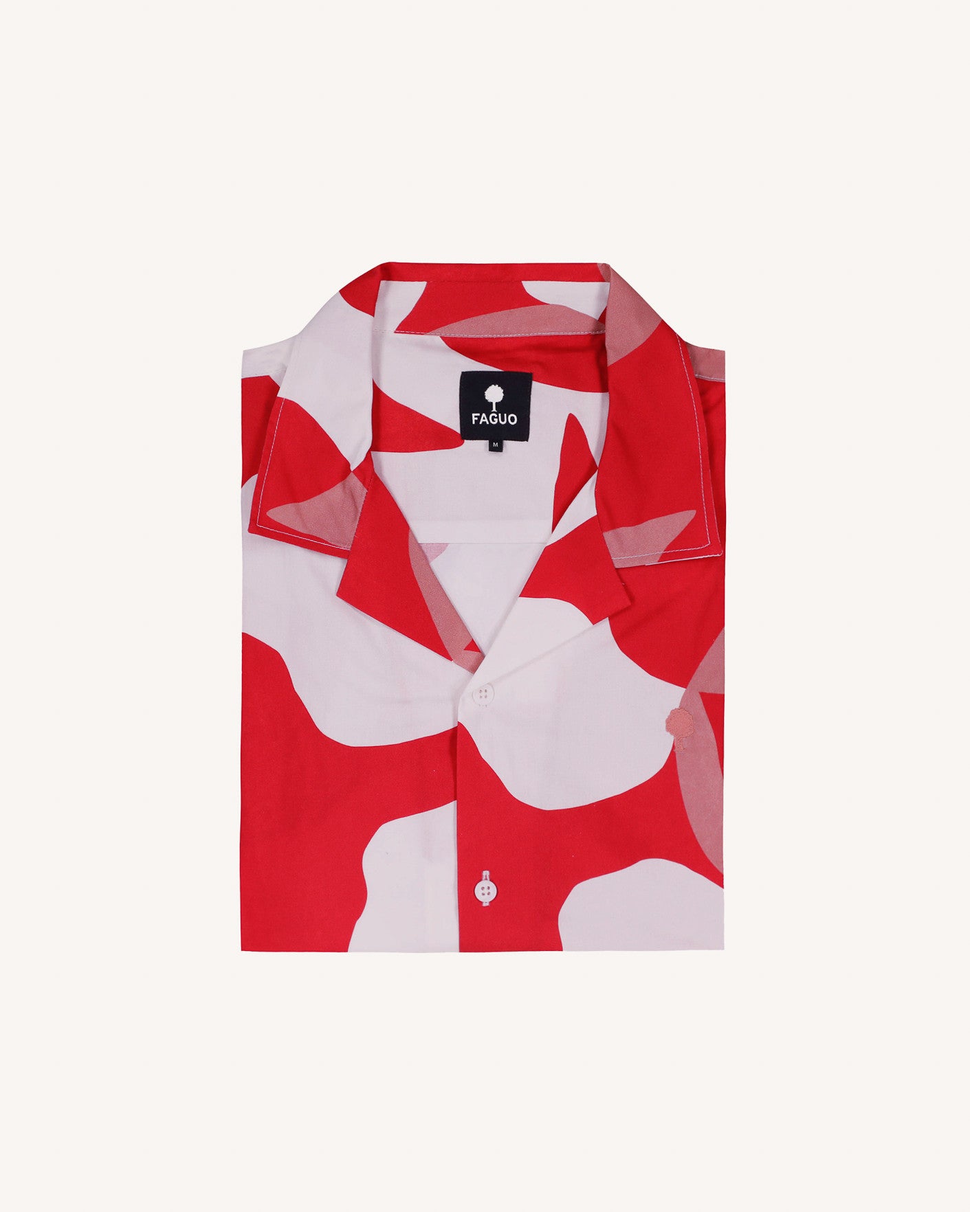 faguo-vimy-chemise-manches-courtes-homme-rouge-et-cr-me-coton image 4